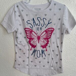 White and Pink Sassy Kids T-Shirt